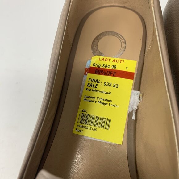 Journee Collection Maggs 005493 Loafers Women's 9 Taupe Leather Pointed Toe 8141 - Picture 8 of 10